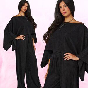 LEISURELY LUXE PANTS SET IN BLACK